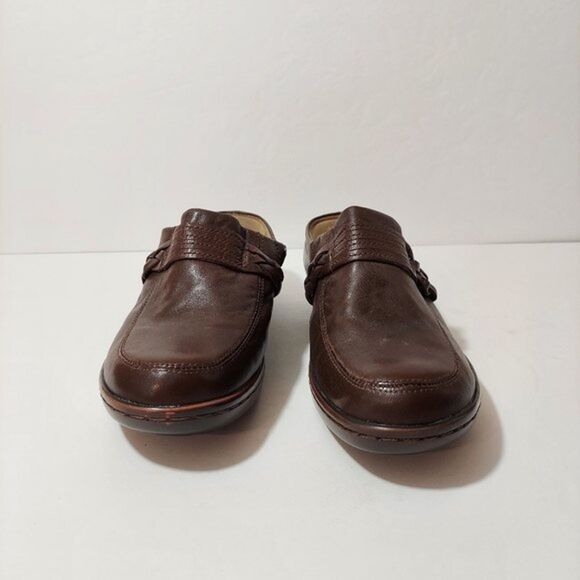 Easy Spirit ESCalvert Women's 7W Brown Leather Slip On Clog / Mule - Picture 4 of 9